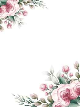 Pink watercolor flower frame png