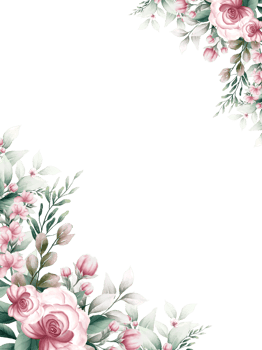 Pink watercolor flower frame png