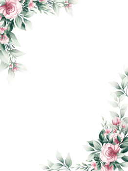 Pink watercolor flower frame png