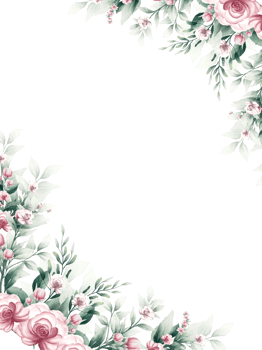 Pink watercolor flower frame png