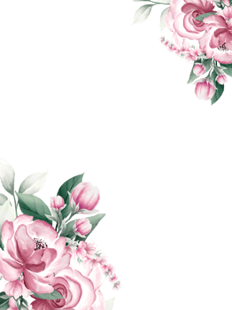 Pink watercolor flower frame png