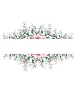 Pink watercolor flower frame png