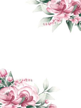 Pink watercolor flower frame png