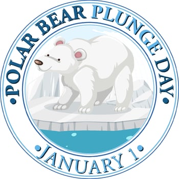 Polar Bear Plunge Day January icon vector