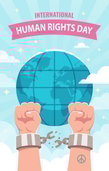 Human Rights Poster Template Celebration vector