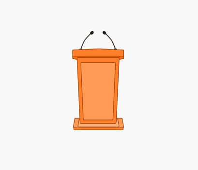 Podium Tribune Rostrum Stand with Microphones icon vector