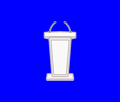 Podium Tribune Rostrum Stand with Microphones icon vector
