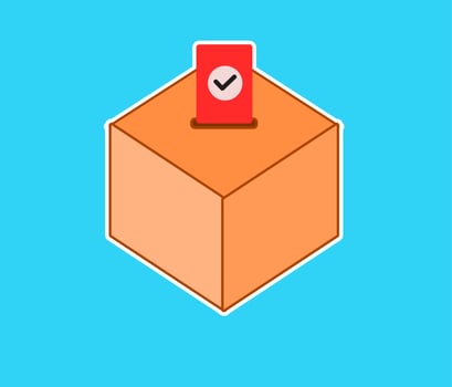 Vote ballot box for voting icon vector