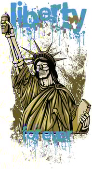 STATUE OF LIBERTY ILLUSTRATION DESIGN ART vector