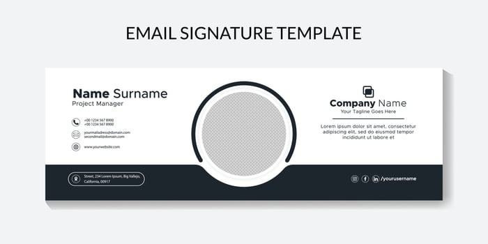 Email Signature template or Email Footer. modern and creative email signature design template for business or corporate Pro Vector