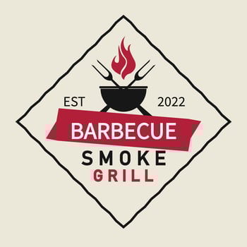barbecue smoke grill logo design image illustration icon vector