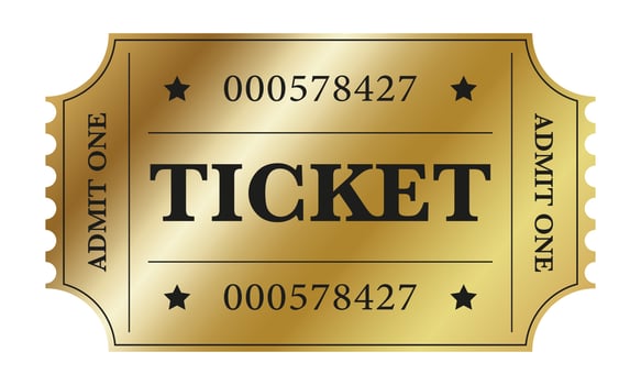 Gold ticket vector