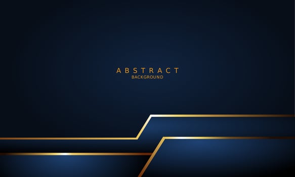 dark blue luxury premium background and gold line. vector