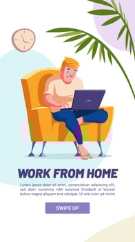 Work from home, freelance, online business vector