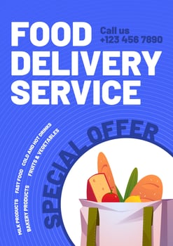 Food delivery service poster with special offer vector
