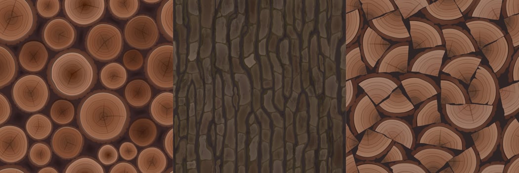 Wooden textures seamless patterns for game design vector
