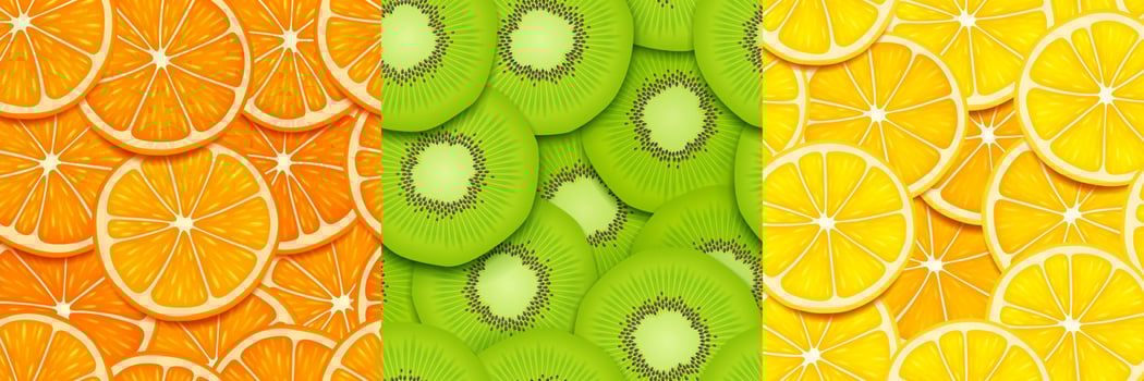 Fruit slice game seamless textures for game, set vector