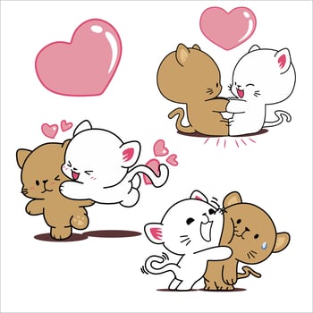 Cute Cat with heart vector