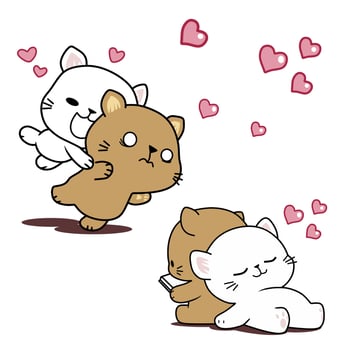 Cute Cat with Heart vector
