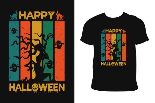 HALLOWEEN T-SHIRT DESIGN. HALLOWEEN T-SHIRT. Halloween t-shirt free Vector. vector
