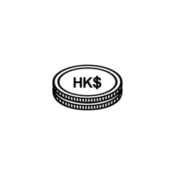 Hong Kong Currency, HKD, Hong Kong Dollar Icon Symbol. Vector Illustration