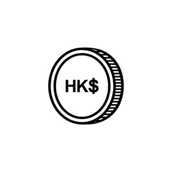 Hong Kong Currency, HKD, Hong Kong Dollar Icon Symbol. Vector Illustration