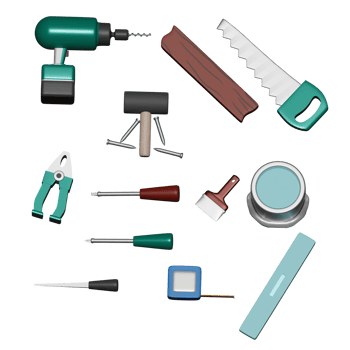 3d rendered carpenter set perfect for design project png