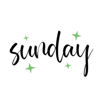 Sunday weekend lettering illustration for typography print and design. vector