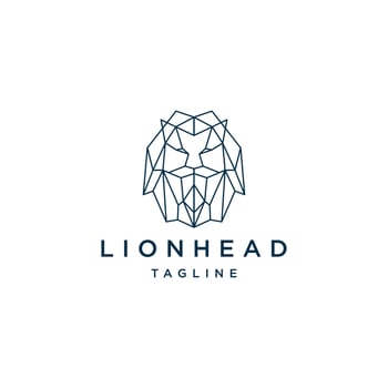 Lion head geometric polygonal logo vector icon design template