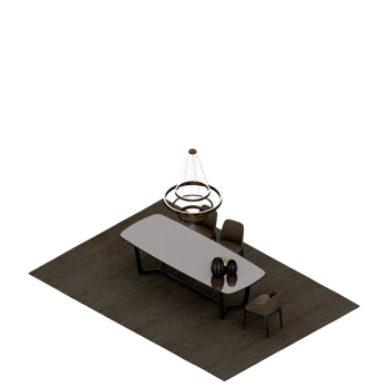 Isometric Table set Perspective 3D render png