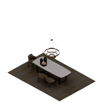 Isometric Table set Perspective 3D render png
