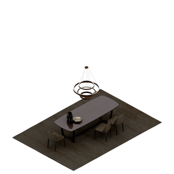Isometric Table set Perspective 3D render png