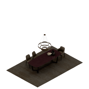 Isometric Table set Perspective 3D render png