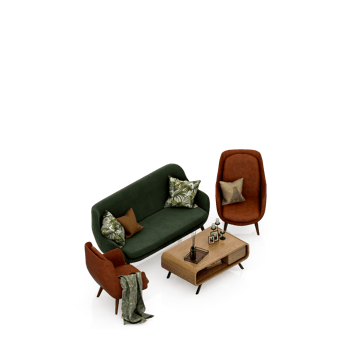 Isometric Table set Perspective 3D render png