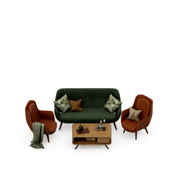 Isometric Table set Perspective 3D render png
