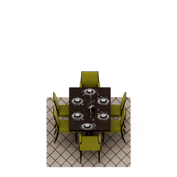 Isometric Table set Perspective 3D render png