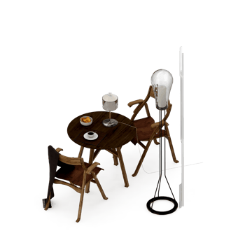 Isometric Table set Perspective 3D render png