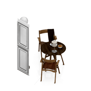 Isometric Table set Perspective 3D render png