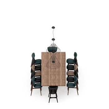 Isometric Table set Perspective 3D render png