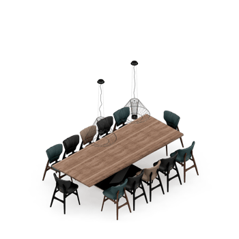 Isometric Table set Perspective 3D render png