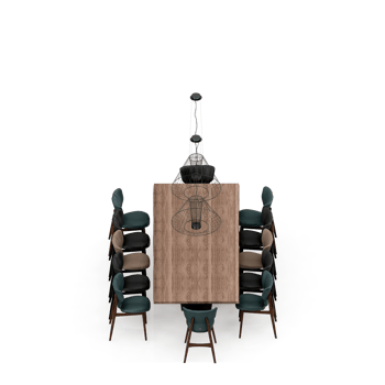 Isometric Table set Perspective 3D render png
