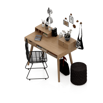 Isometric Table set Perspective 3D render png