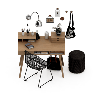 Isometric Table set Perspective 3D render png