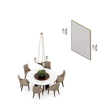 Isometric Table set Perspective 3D render png