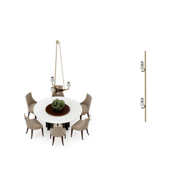Isometric Table set Perspective 3D render png