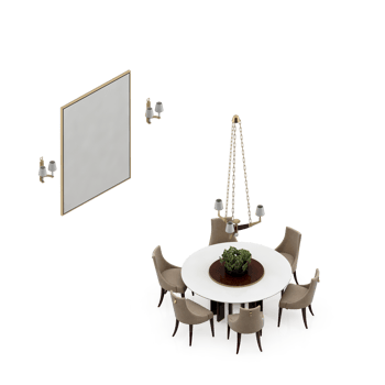Isometric Table set Perspective 3D render png