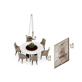 Isometric Table set Perspective 3D render png