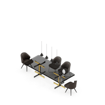 Isometric Table set Perspective 3D render png