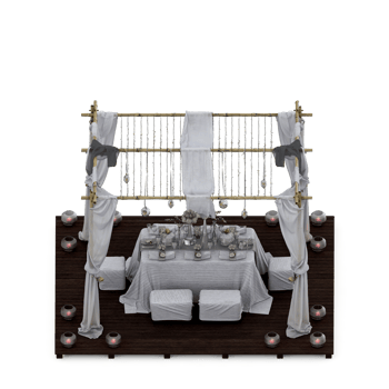 Isometric Table set Perspective 3D render png