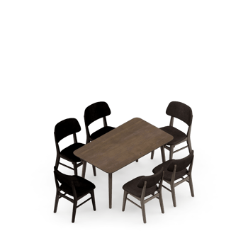 Isometric Table set Perspective 3D render png